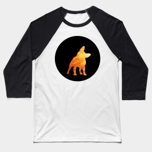 French Bulldog - Fiery Orange Silhouette Baseball T-Shirt